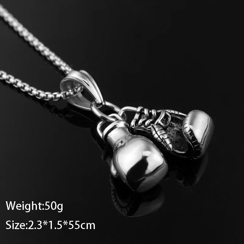 2024 boxing gloves titanium steel necklace