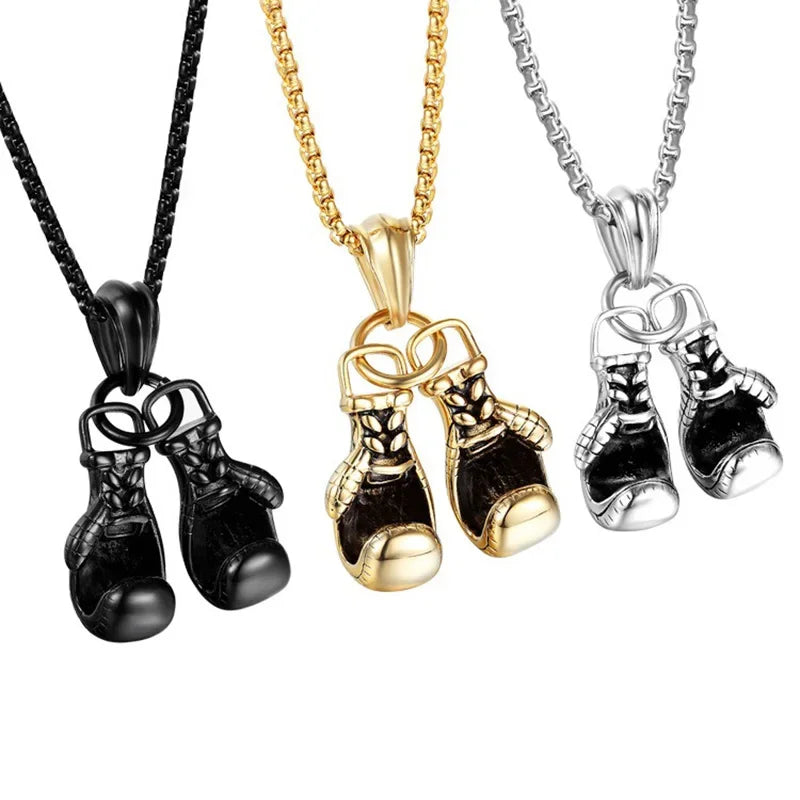 2024 boxing gloves titanium steel necklace