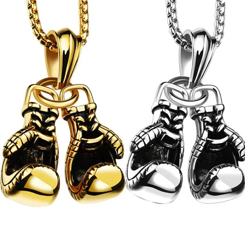 2024 boxing gloves titanium steel necklace