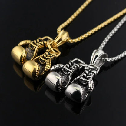 2024 boxing gloves titanium steel necklace